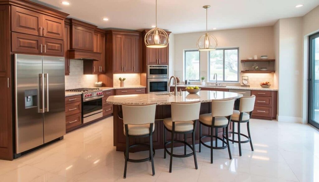 Wrap-Around Seating Islands for Social Kitchens