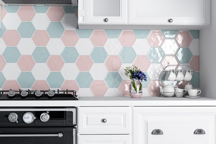 Hexagon Tile Kitchen Backsplashes Ideas with Modern Flair