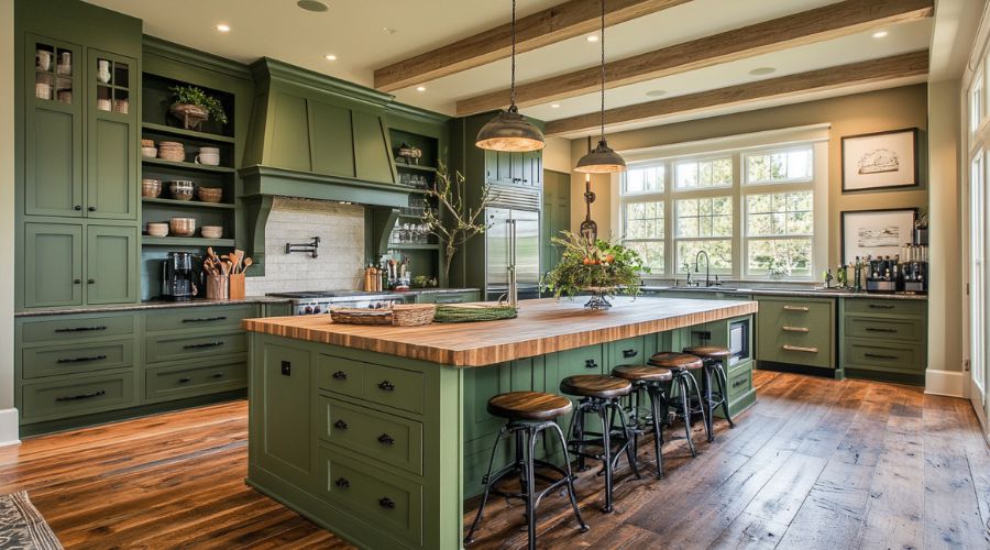 Best Wall Colors to Pair with Green Cabinets in Kitchen
