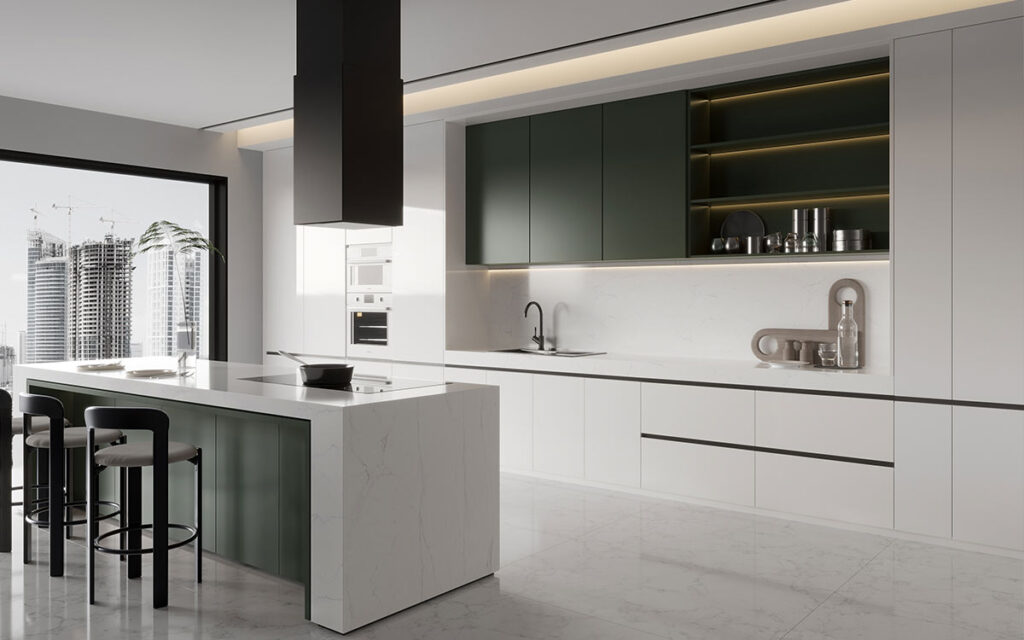 Two-Tone White Cabinet Kitchen Designs