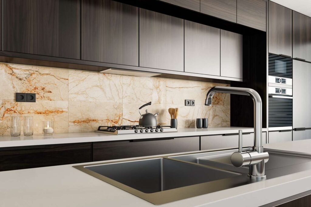 Two-Tone Kitchen Backsplashes Ideas for Unique Contrast