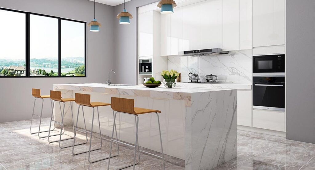 Quartz Kitchen Island With Seating for Timeless Elegance