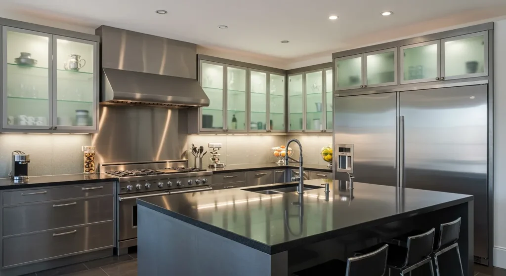 Metal Contemporary Kitchen Cabinets